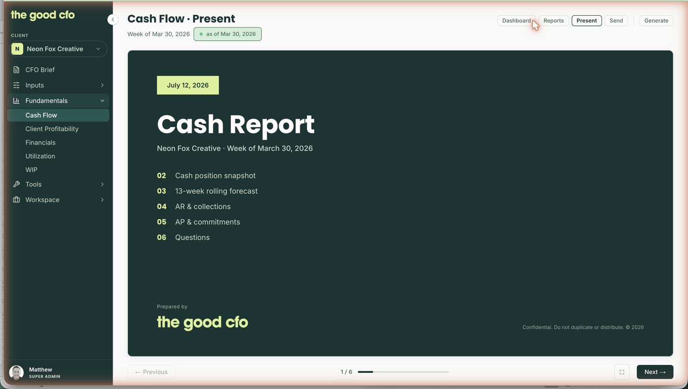 Cash Report deck